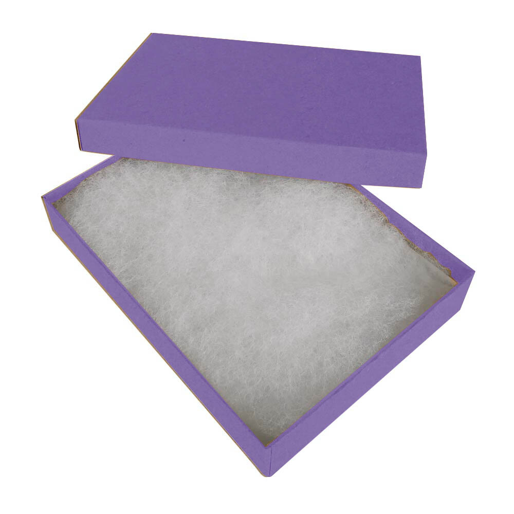 Purple Cotton Filled Jewelry Packaging Gift Boxes Box Lots 100 ~ 200 ~ 500