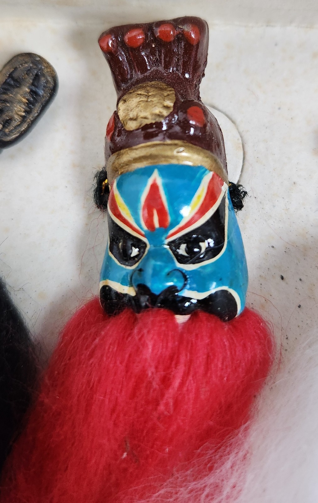 Vintage Chinese Opera Miniature Finger Puppets Boxed Set 12 Hand Painted Lianpu