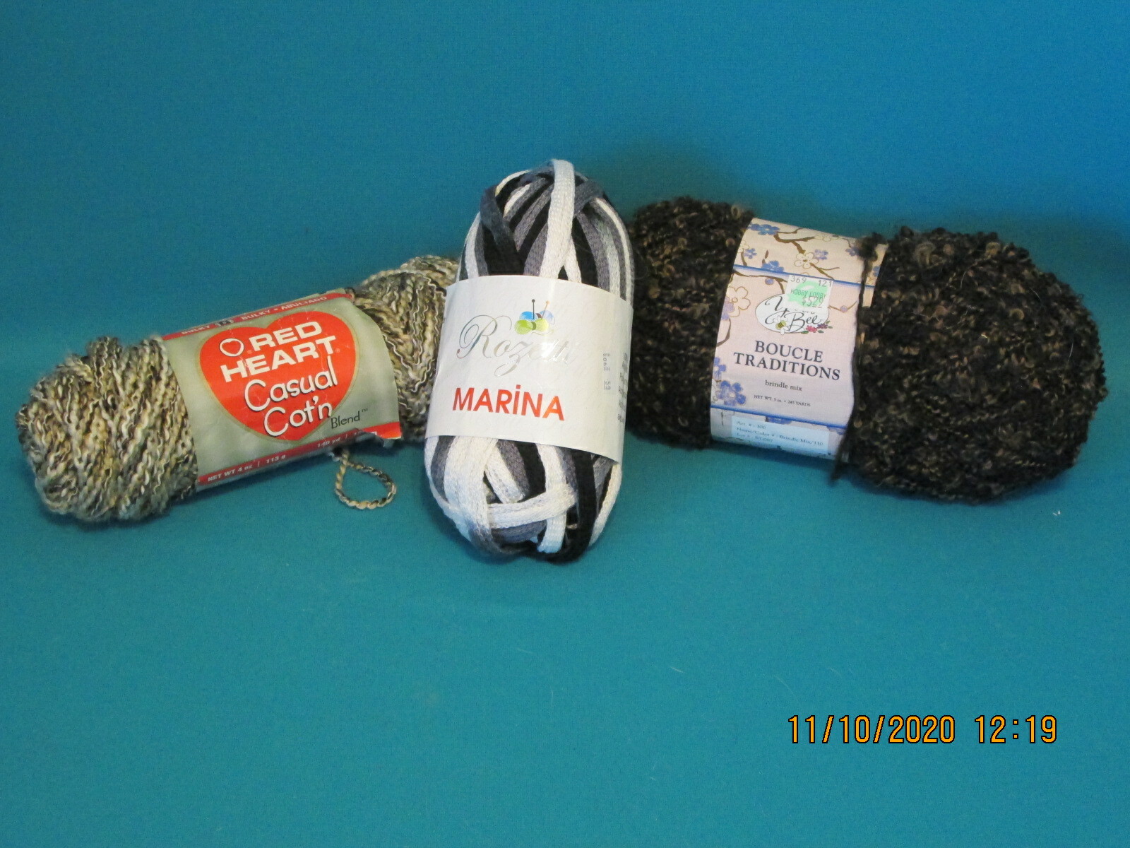 Lot of 3 Skeins Yarn Red Heart Yarn Bee Rozetti