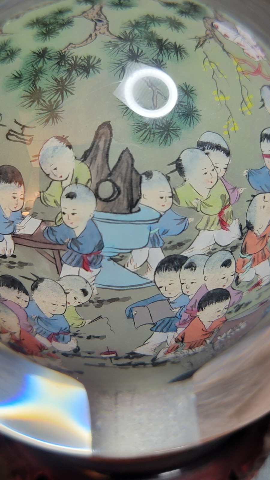 Approx 4 Inch Diameter Chinese Reverse Painted Globe Li Bien READ