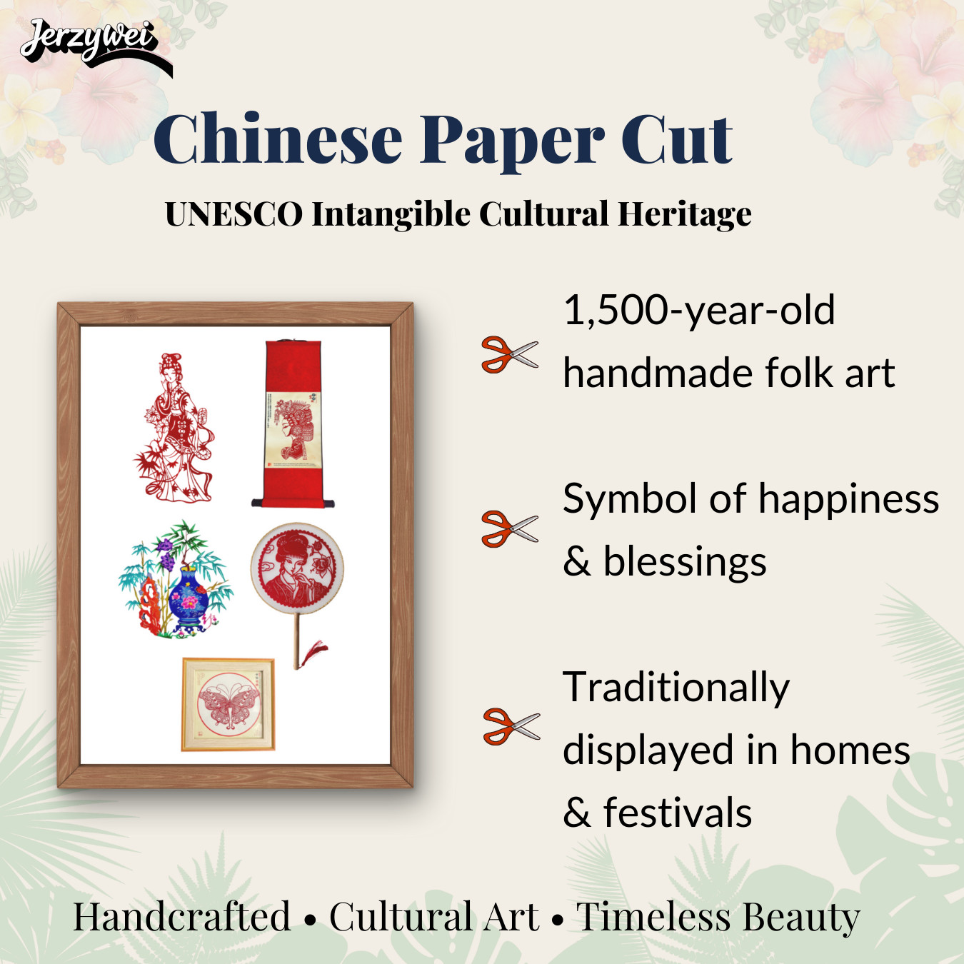 Handmade Chinese Panda Paper Cut Framed Glass Art Table Decor Cultural Gift