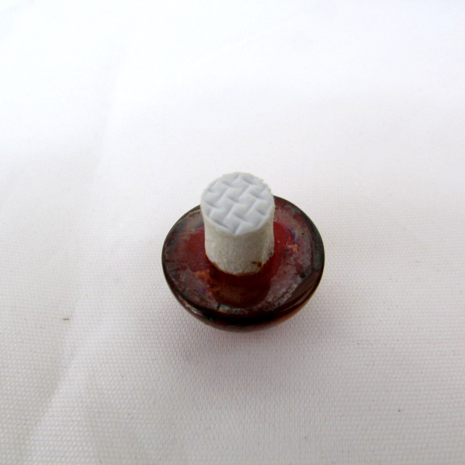 Vtg Reverse Painted Perfume Bottle Chinese Village Scene Cased Glass W/Stopper