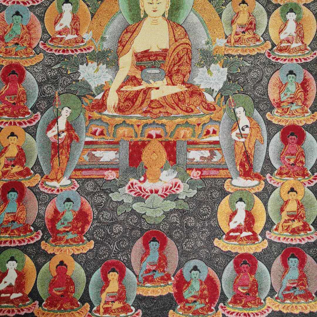 36″Tibet Tibetan Cloth Silk Buddhism 10000 Buddha Tathagata Tangka Thangka 265