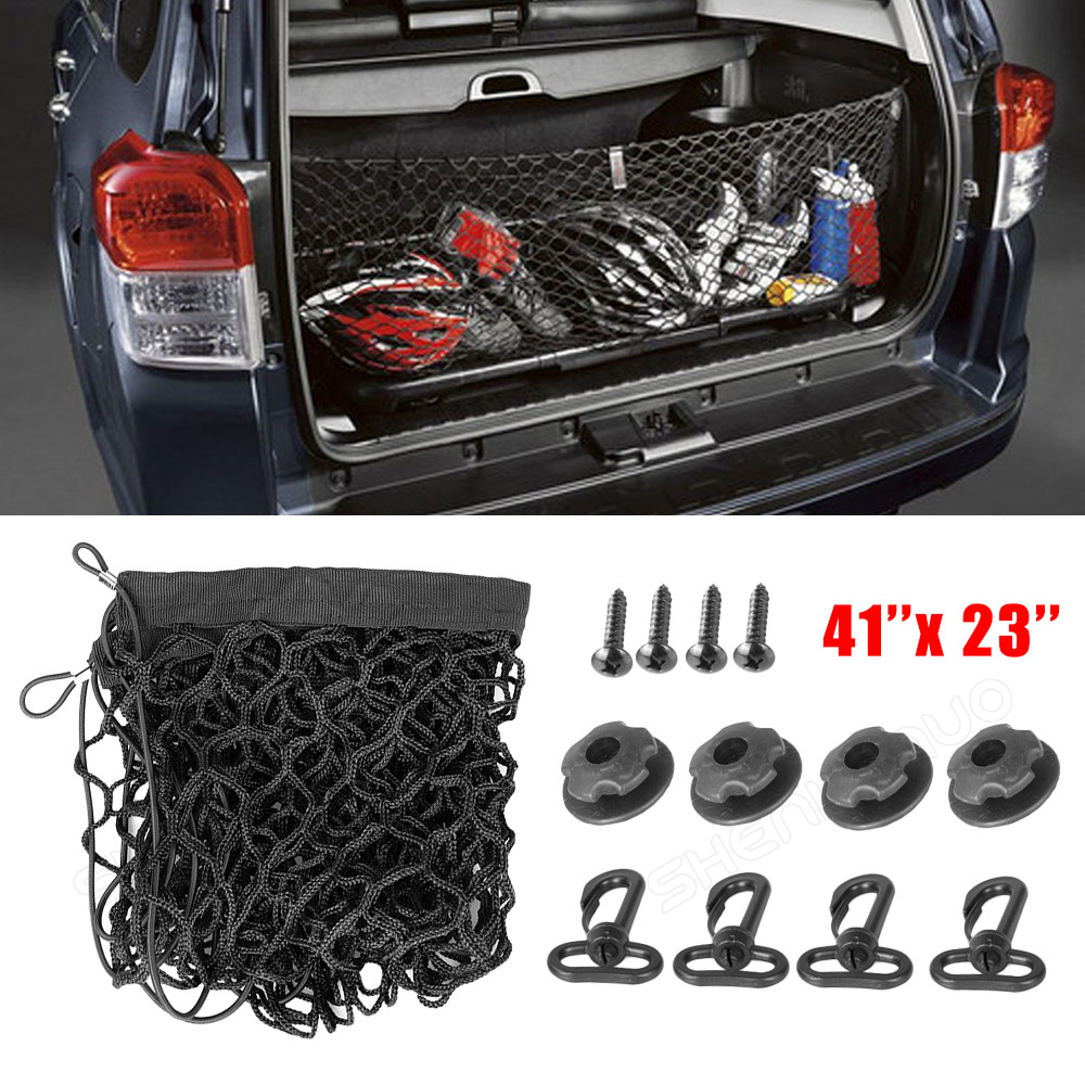 Zone Tech Mesh Storage Net Trunk SUV Cargo Organizer Bin Mounting Brackets