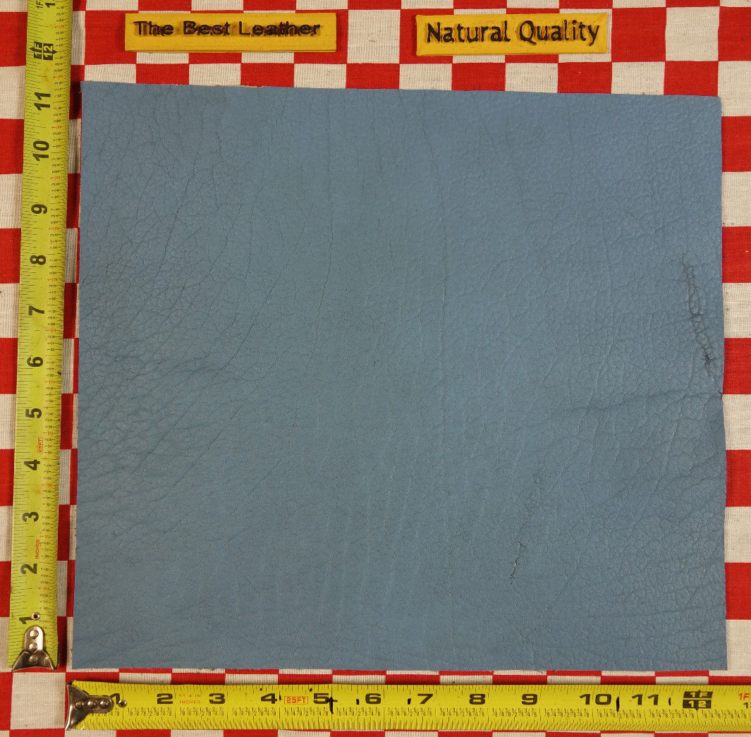 HORWEEN SKY BLUE BISON 6 oz LEATHER PIECE, 12.5″ x 11″ – SALE, Ugly.
