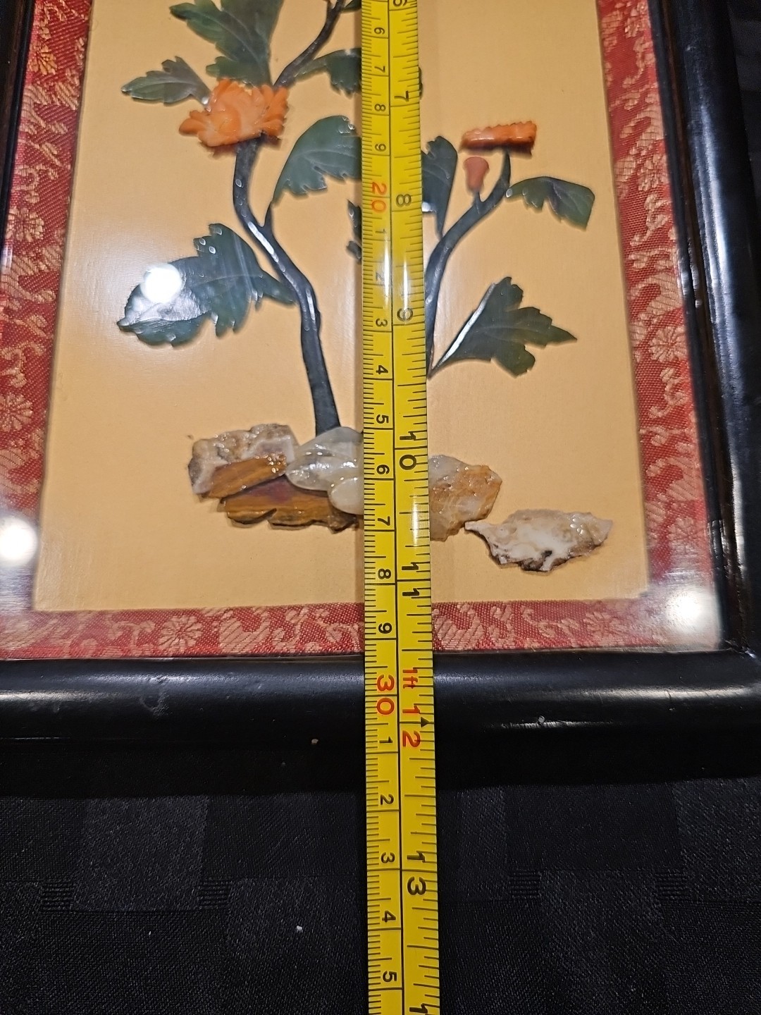 Vintage Chinese Pair of Jade Floral Plaques Wall Hanging Butterfly And Bird