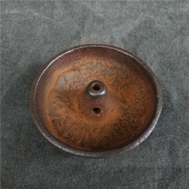 Vintage Cast Iron Oil Lamp 300g Buddhist Altar Lamp Wick Included No Kerosene
