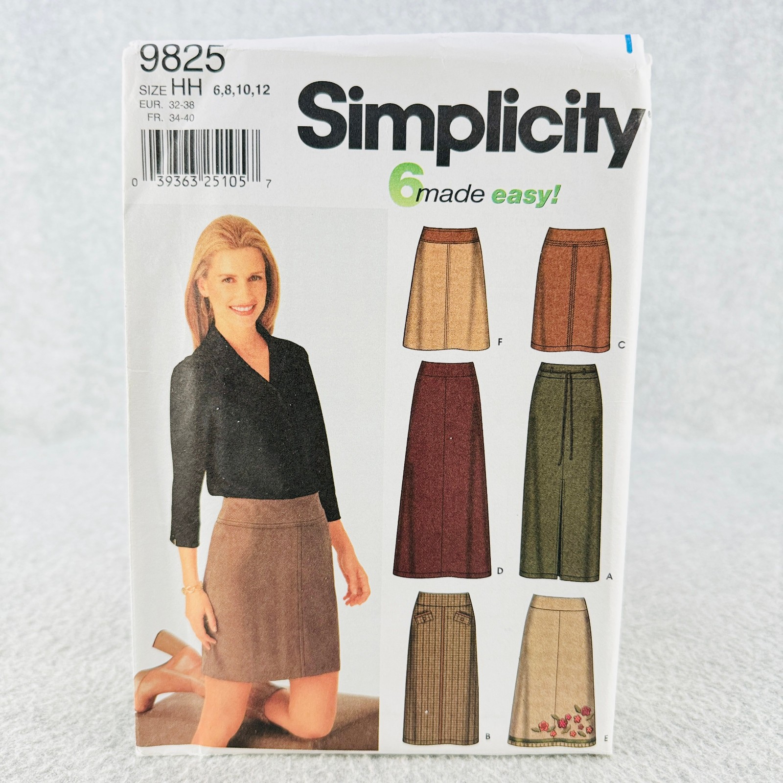 Simplicity 9825 Skirts Slim Fitting or A Line Misses Size 6 12 Pattern Easy