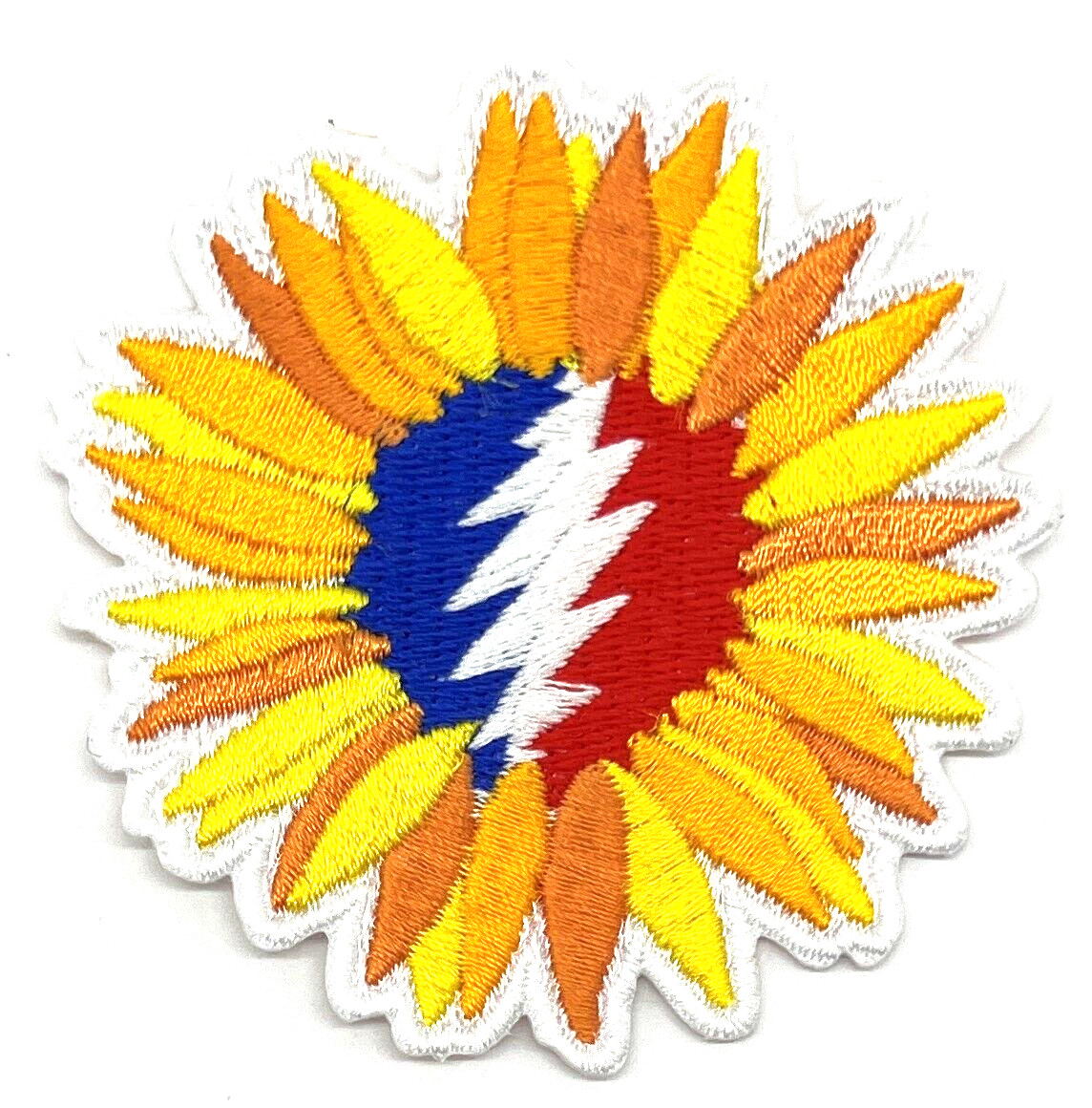 Grateful Dead Flower Bolt Embroidered SYF Rock Iron On Patch
