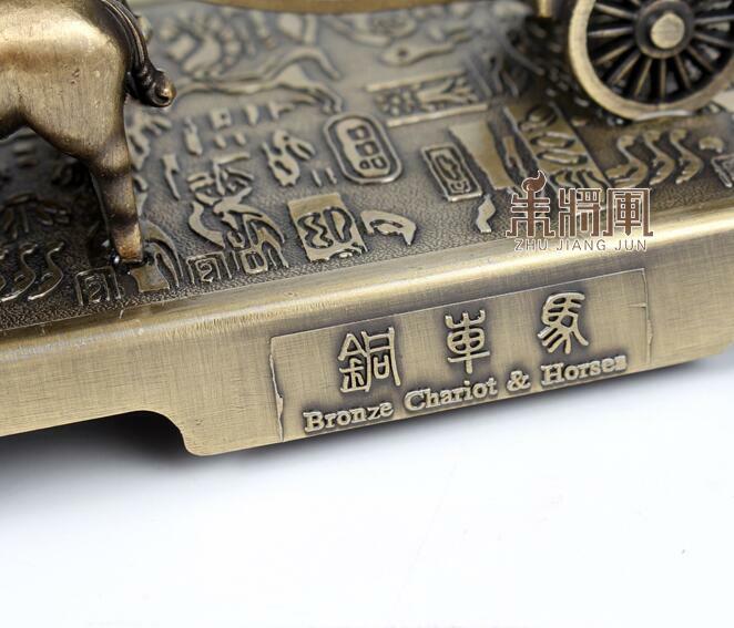 Antique Collection Chinese Terracotta Warriors Copper Carriage Ornament Souvenir