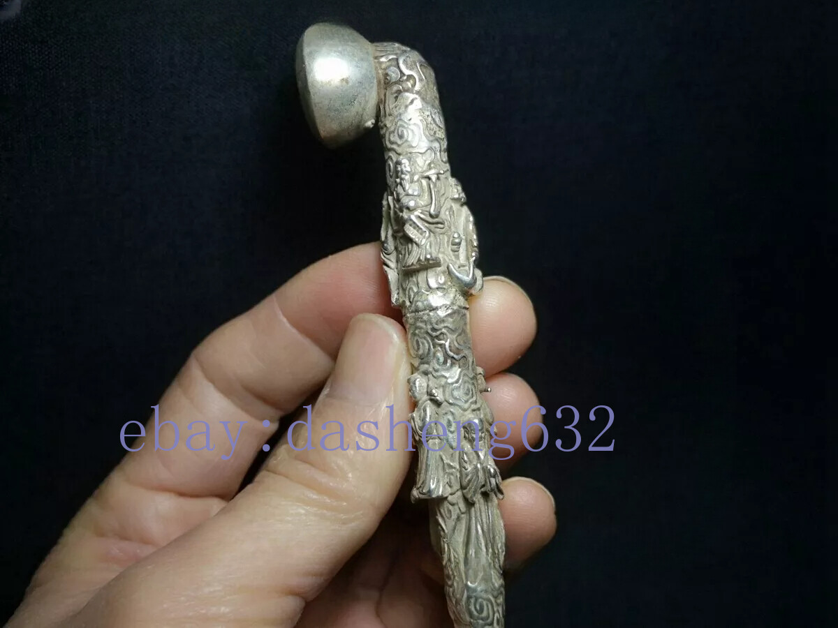 Chinese Carving Eight Immortals person Tobacco Pipe Gift Collection