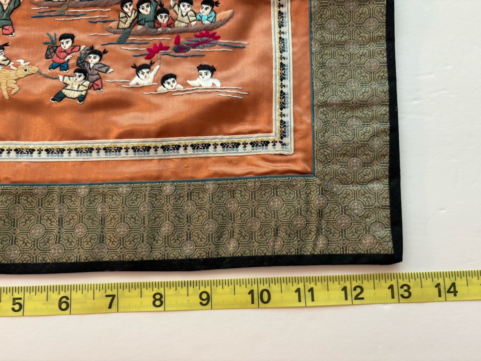 Vintage (2) Chinese Silk Embroidery Tapestry 100 Children Playing Wall Art Decor