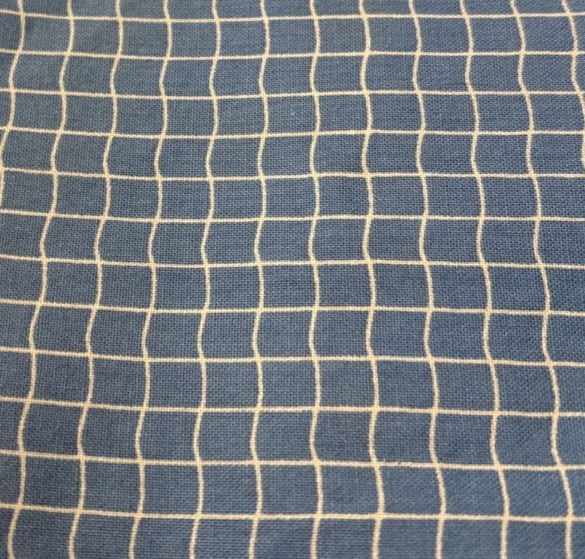 Blue & White Grid Cotton Fabric 20×18″ Crafting Sewing Quilting Material