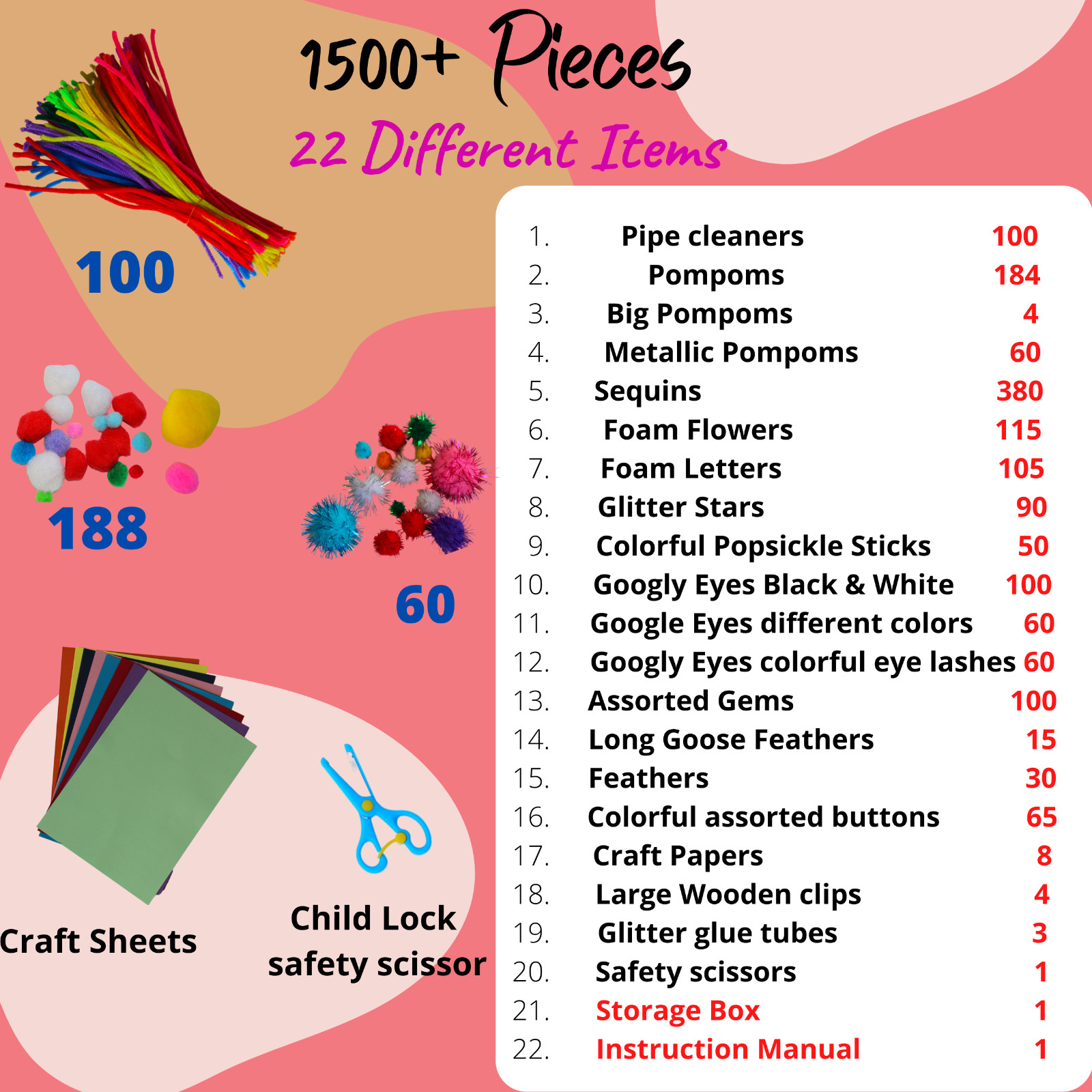 1500+ Arts and Crafts Supplies & Materials for Kids – Ultimate Bulk Craft Kit