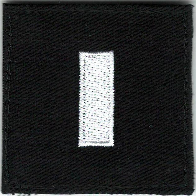 Black White O-2 O2 LT Lieutenant Rank Patch Fits For VELCRO® BRAND Fastener