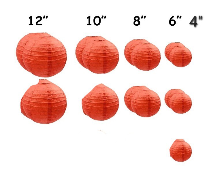15 Pcs Red Decorative Chinese Japanese Hanging Paper Lanterns Assortment Sizes
