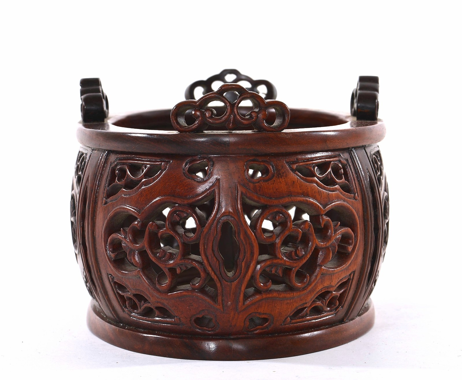 1950’s Chinese Hard Wood Hardwood Carved Carving Vase Statue Stand 8″ 22CM