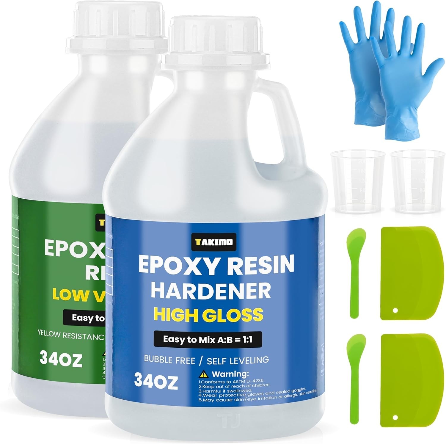 68oz Crystal Clear Resin Kit,Bubble Free & Not Yellowing Epoxy Resin for Coat…