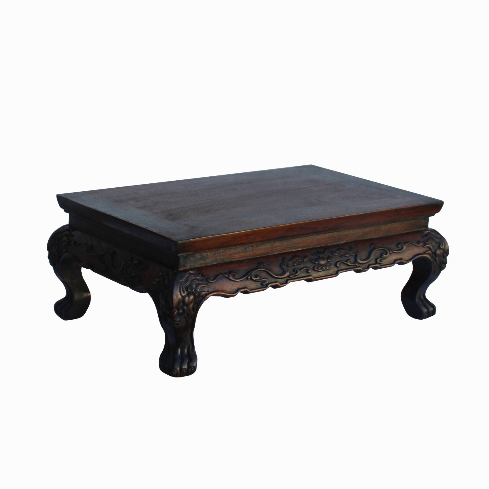 Chinese Brown Wood Rectangular Table Top Stand Display Easel ws1052