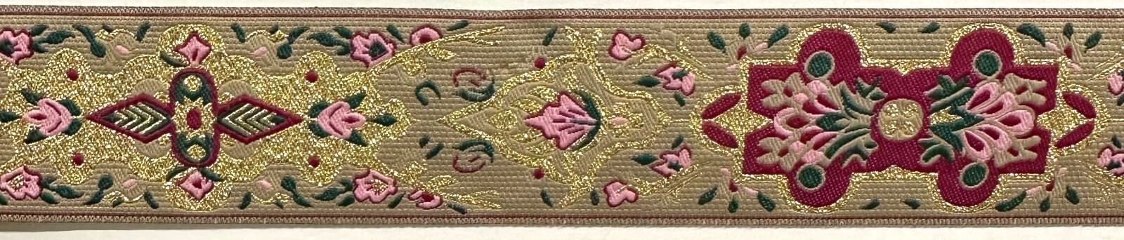 1-1/2″ Jacquard Woven Metallic Ribbon Trim – 9 Yards!