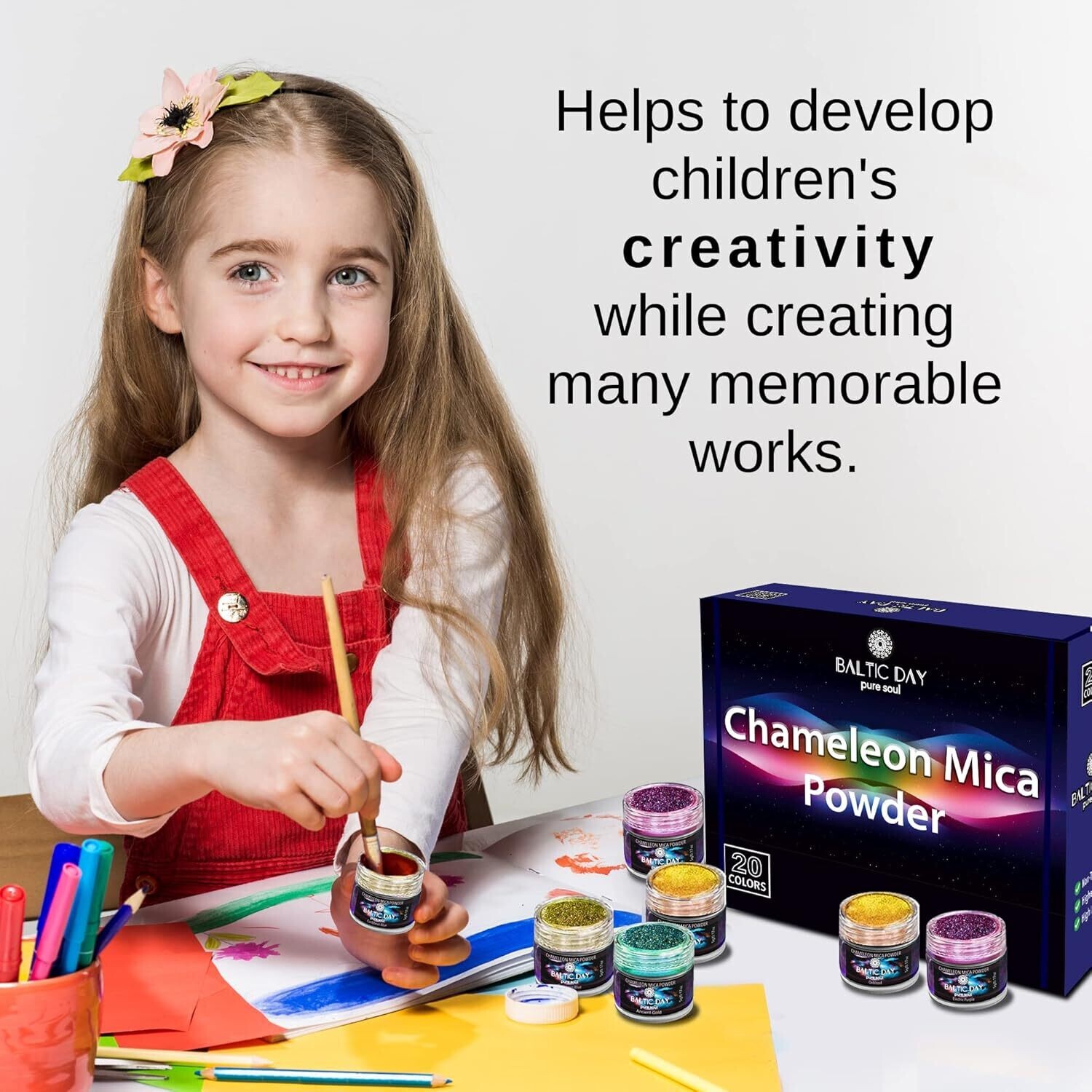 Epoxy Resin Color Pigment Powder 16 Jars Chameleon & Holographic Mica Powder Kit