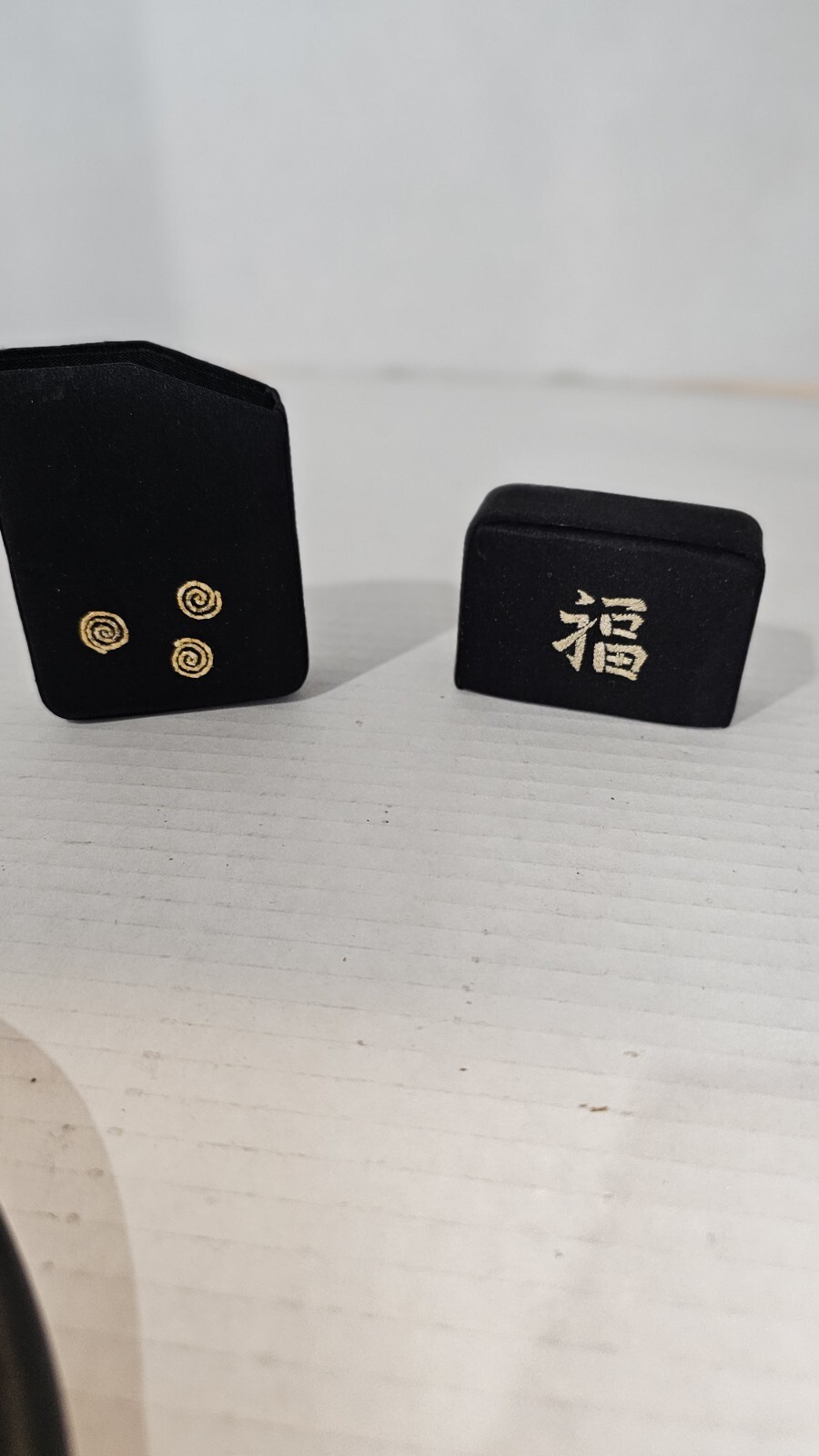 Vintage Asia Chinese Japan Black Silk & Gold Hand Stitched Cigarette Case