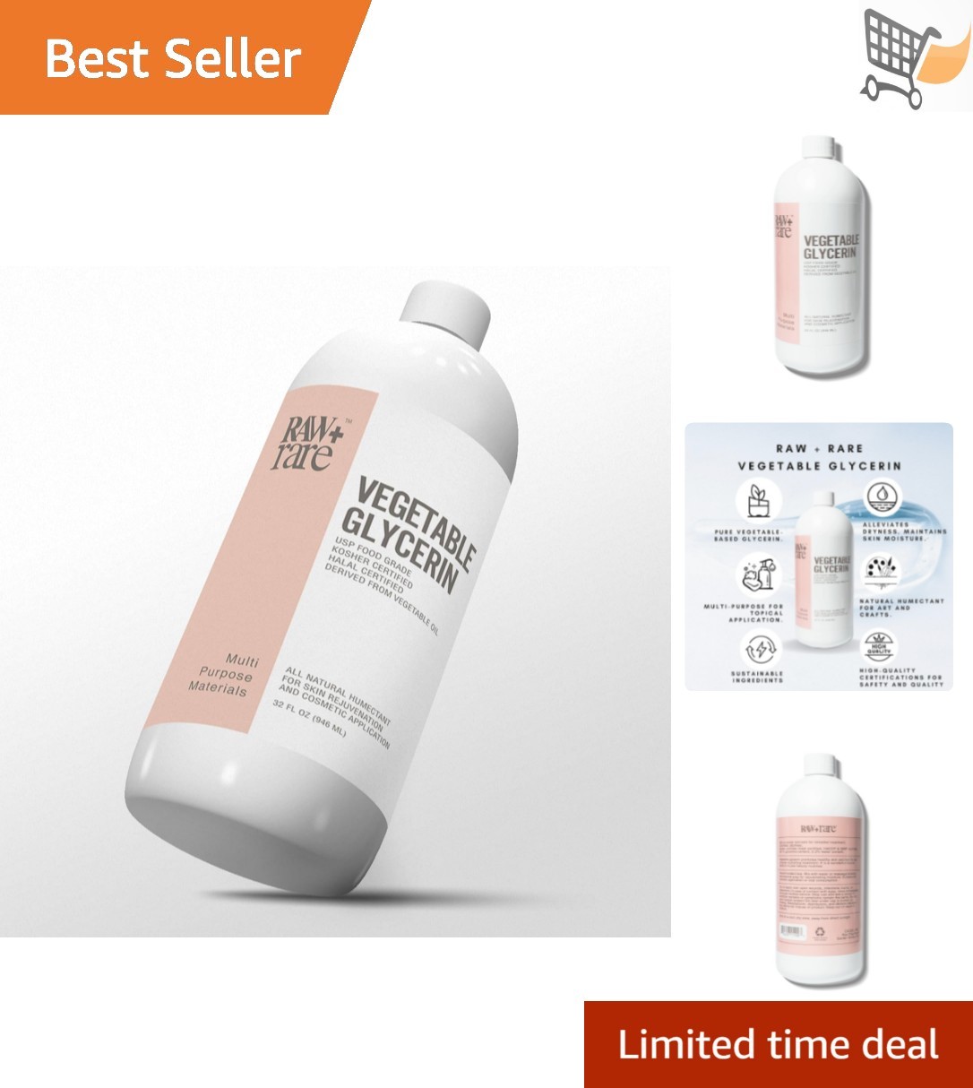 Vegetable Glycerin Food Grade 32 fl oz Moisturizer Smoothie Crafts Cosmetic