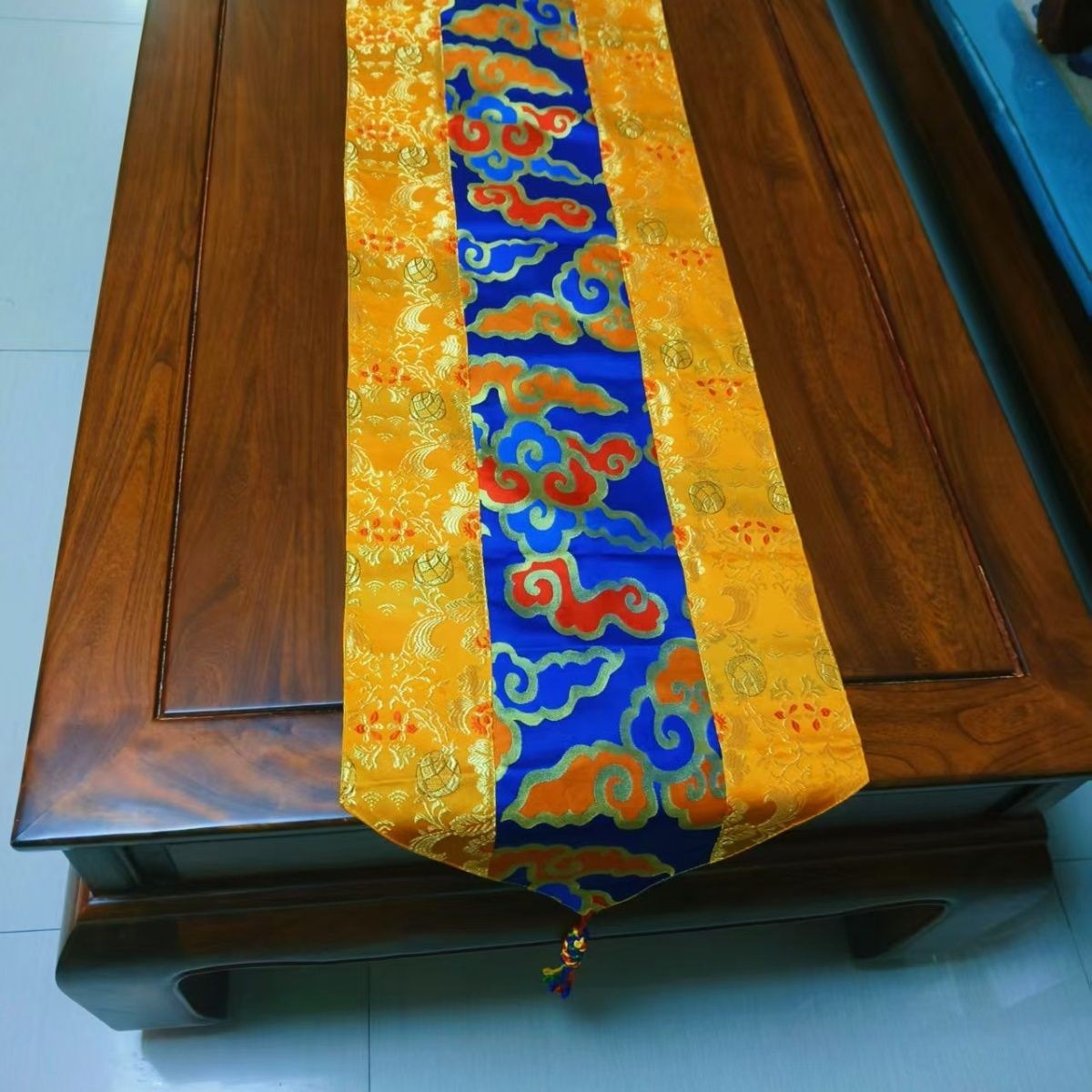 140x35cm Chinese Classical Brocade Table Runner Tea Table Dining Decor
