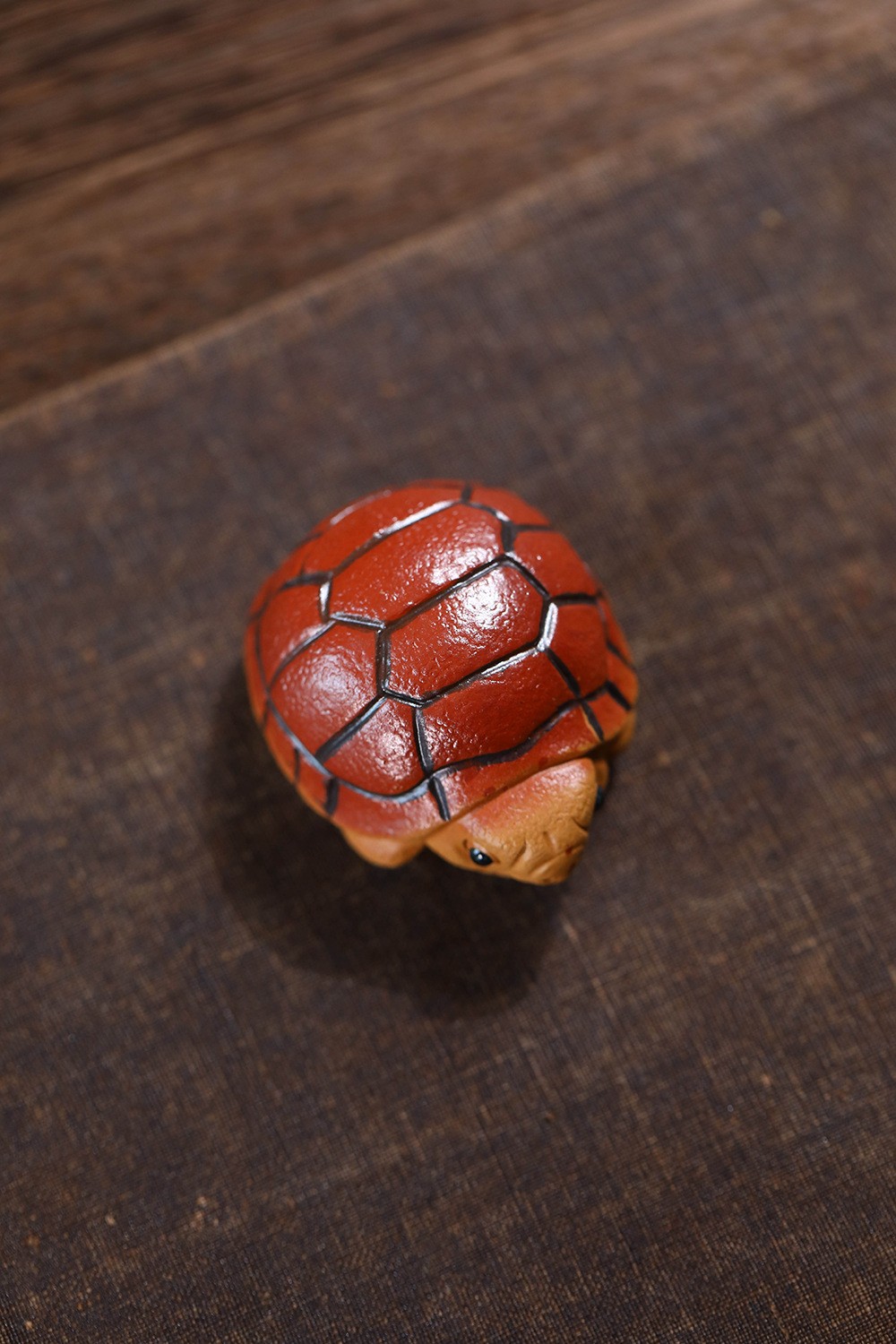 2″ China Yixing Zisha Jiangpo Clay Mini Red Shell Longevity Turtle Tea Pet