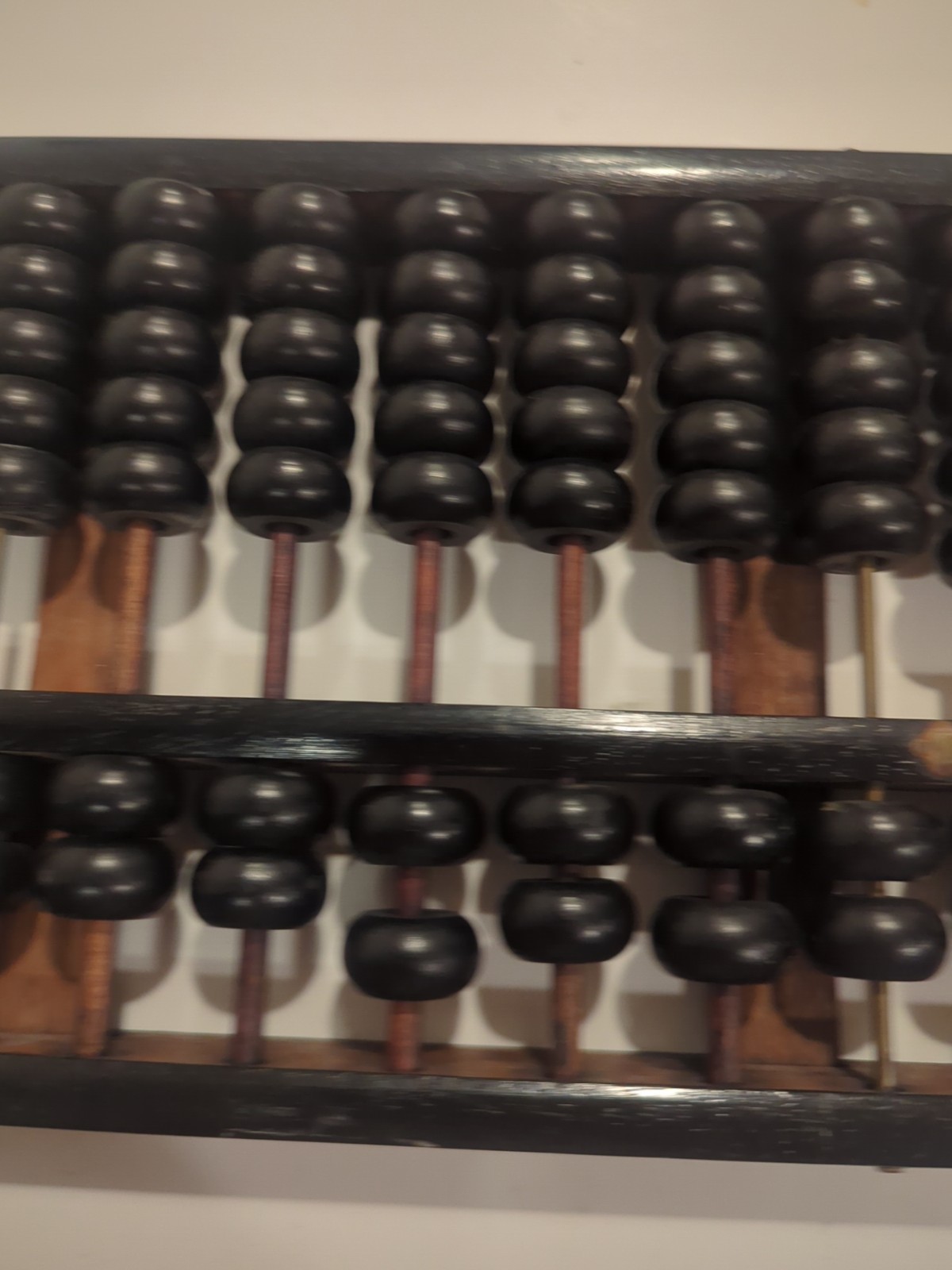 Vintage Lotus – Flower Brand ABACUS Black Painted Wood with Brass Accents