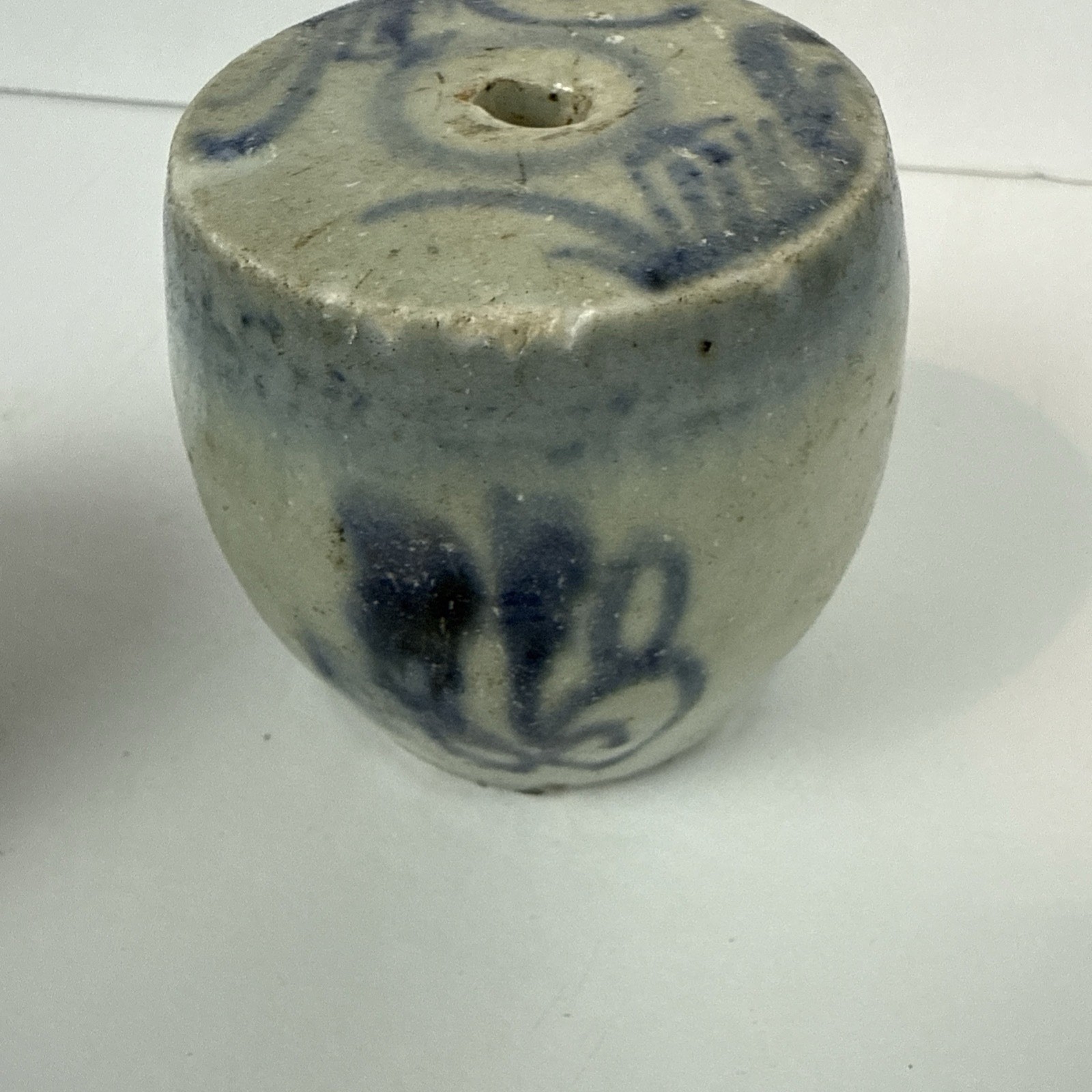 2 Antique Chinese Blue/White Porcelain Barrel Xianglu Lu Incense Burner Holder