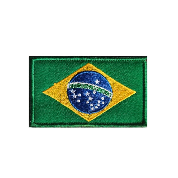 Brazil Flag Patch Embroidered Sew-On Brazilian South America Decal Free Shipping