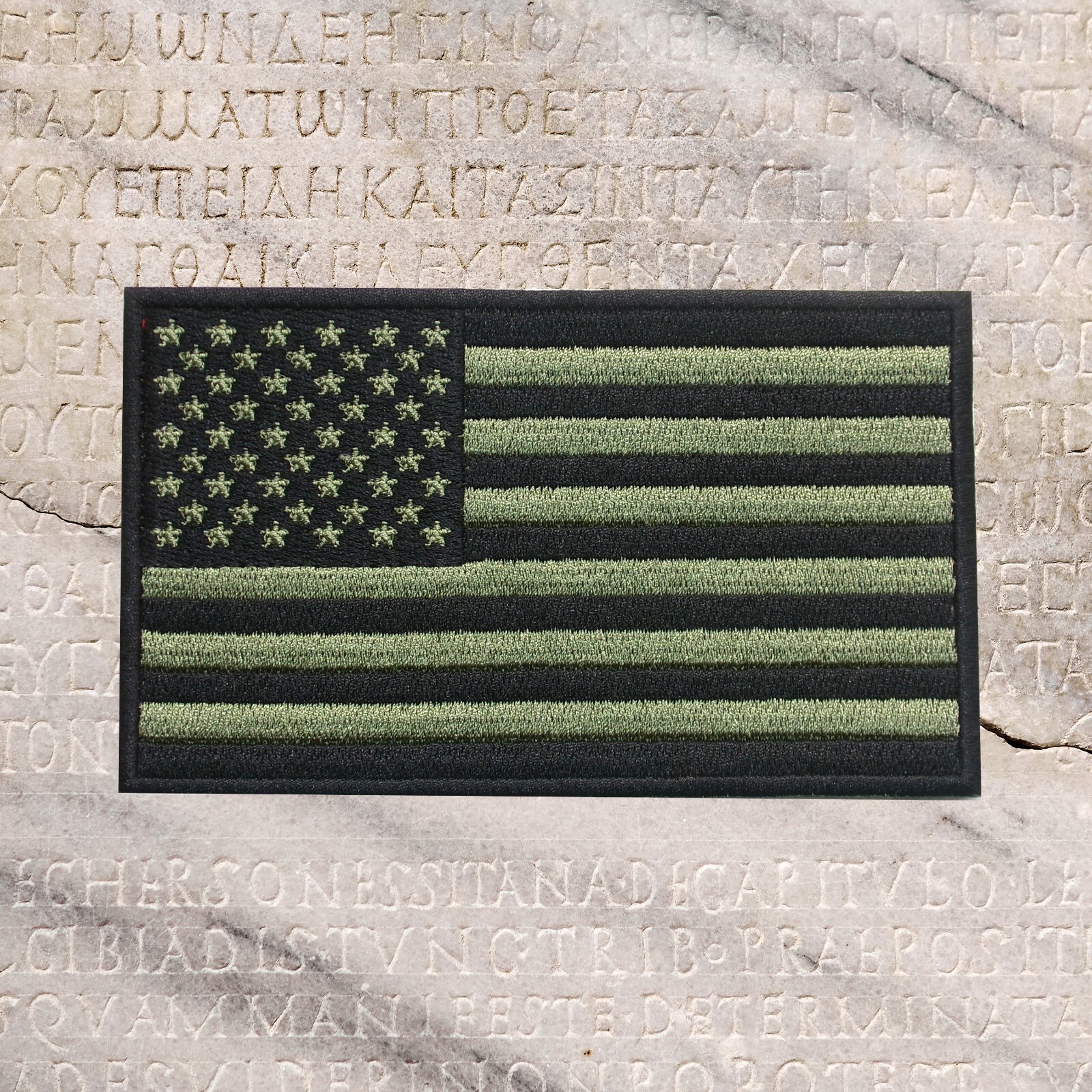 AMERICAN FLAG PATCH embroidered iron-on OLIVE DRAB USA US United States QUALITY