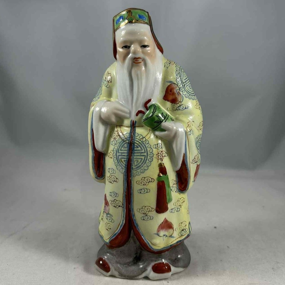 Chinese Statue of Shou Xing Immortal God Longevity 1 of 3 Star Gods/Fu Lu Shou
