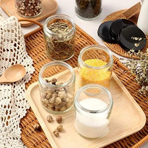 8 Oz Glass Candle Jars with Lids Round Candle Containers For Making Candles
