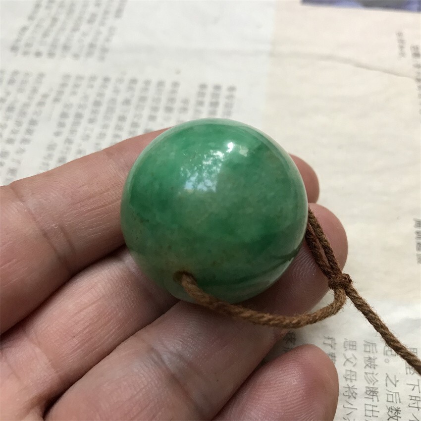 30mm Ancient Burmese Jadeite Green Beads Buddhist Beads