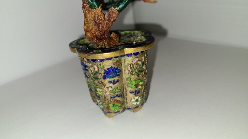 Chinese Gem Stone Art Bonsai Tree Carnelian Cherry Tree Cloisinae Pot 5″x5″