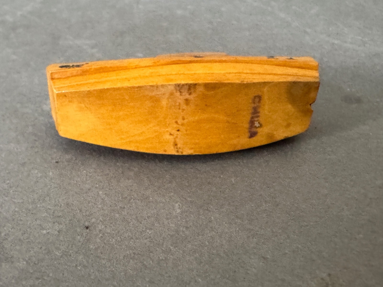 SMALL CARVED CHINESE ASIAN SAMPAN FISHING RIVER BOAT WITH MAN ROWING FIGURINE