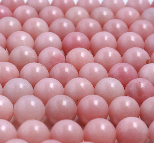 Pink Opal Smooth Gemstone Grade AAA Pink 4mm 6mm 8mm 10mm Round Loose Beads(166)