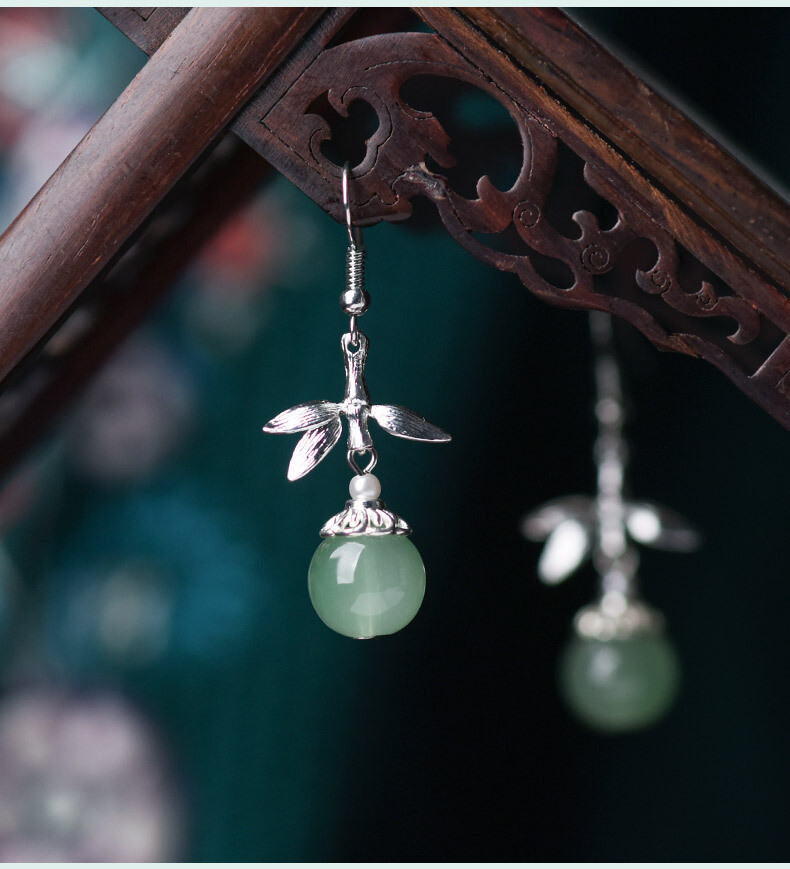 China Pearl/Coloured Glaze/Silvering Tibetan Style Exquisite Earbob Earrings