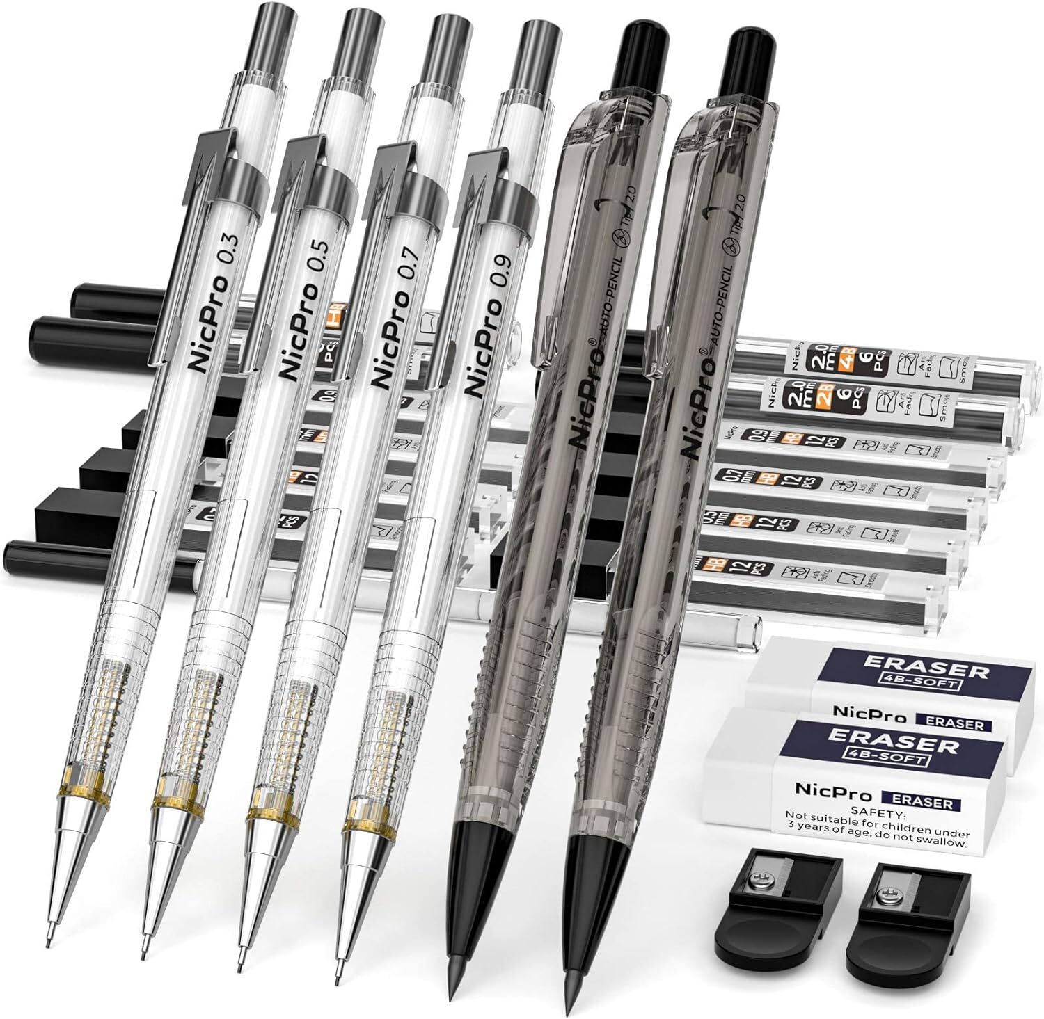 Set De Lapices Mecanicos De 6 Piezas Para Arte Y Dibujo Con Estuche