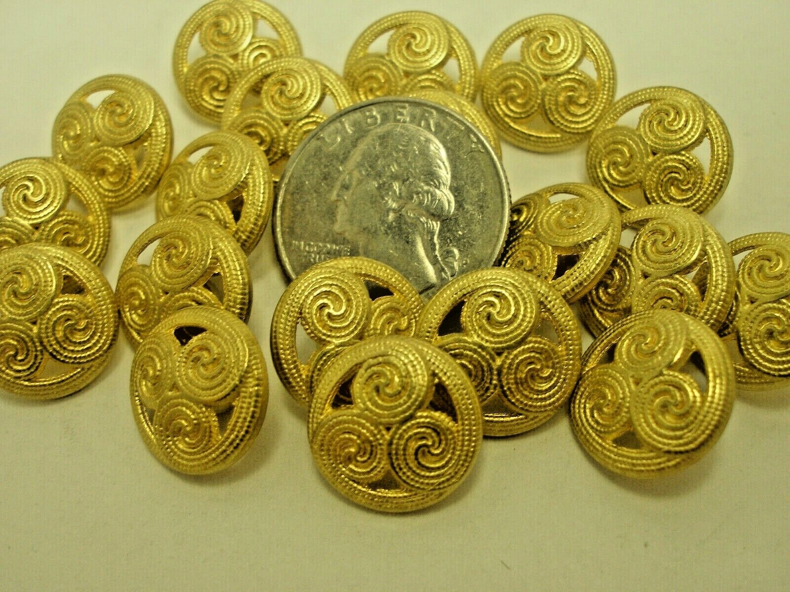 New lots of Italian Fancy Gold Metal Buttons sizes 5/8 3/4 7/8 &1 1/8 (#G2)