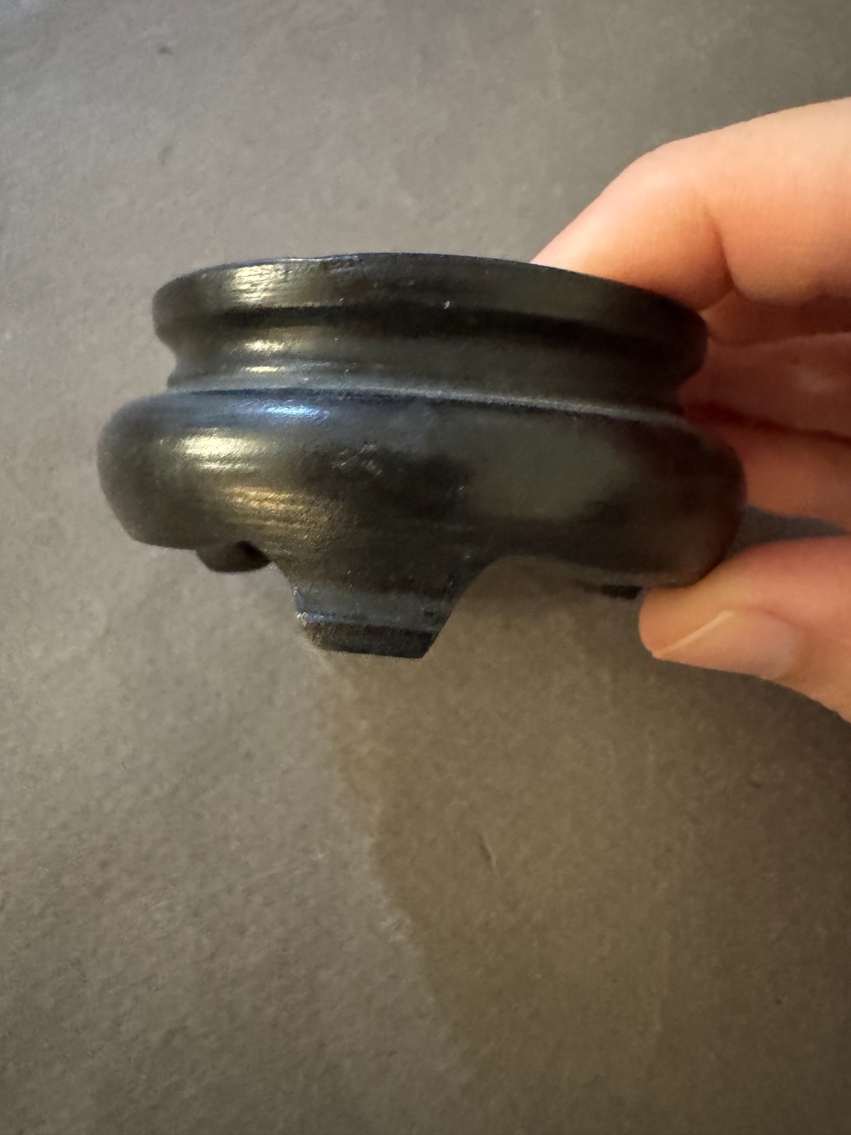 SMALL HAND CARVED EBONY WOOD ASIAN PLANT VASE STAND PEDESTAL PLATFORM BASE