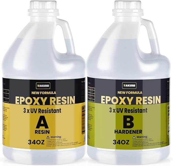 68oz UV Resistant Epoxy Resin Kit Crystal Clear High Gloss Casting Resin