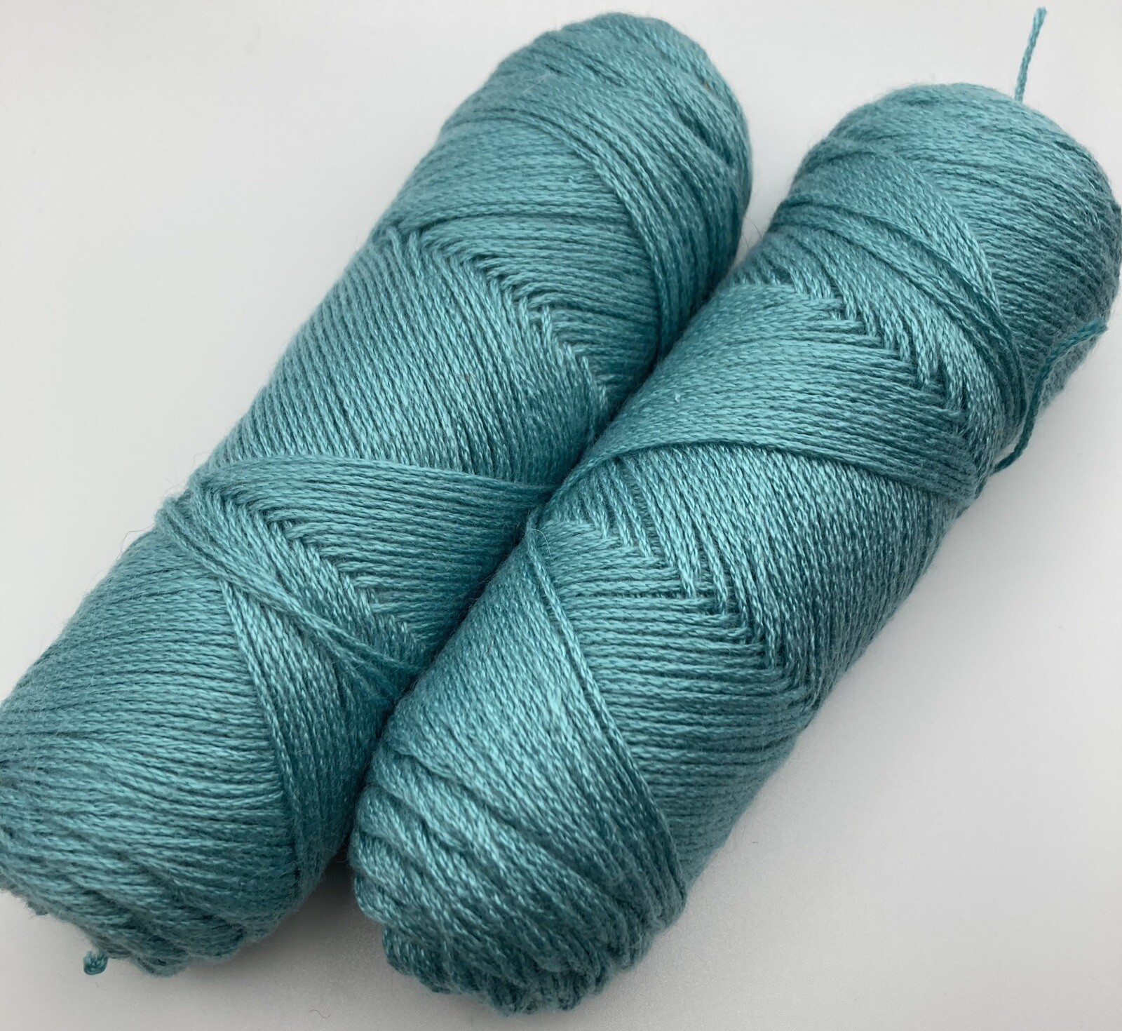 2 Skein Lot Soft Sport Weight Sock Yarn Color Green 2 OZ Each Fine/Sport Weight