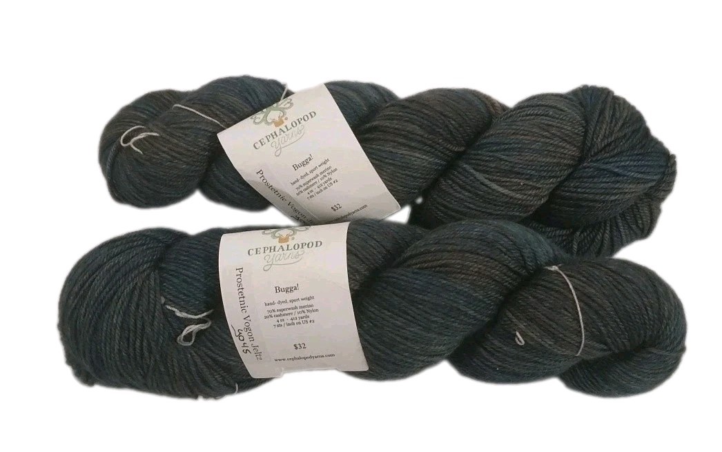 Cephalopod Yarns Bugga! Hand-Dyed Sport Weight Yarn “Prostetnic Vogon Jeltz” HTF