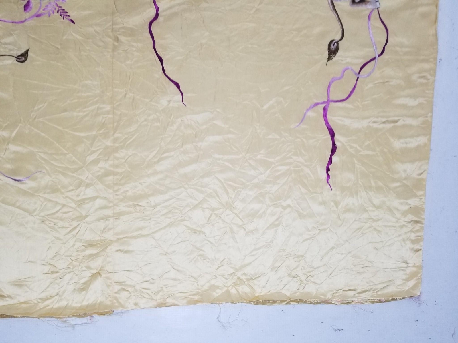 Vintage Chinese Silk Embroidered Decorative Panel 78×76 inches