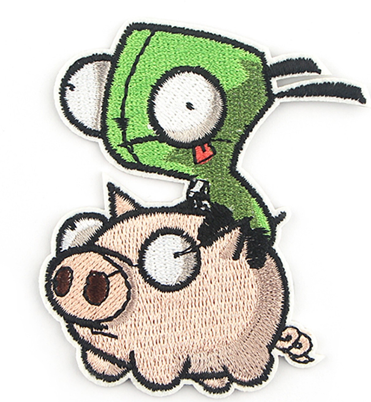 Invader Zim Gir on Piggy Embroidered 3 Inches Tall Iron on Patch