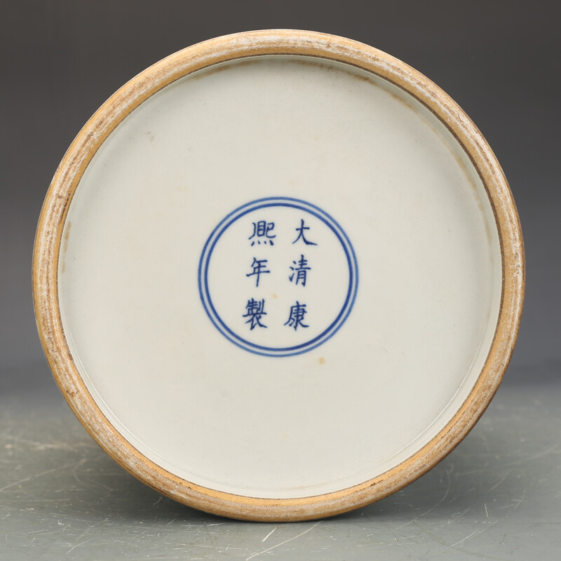 7.1″ Chinese Qing Porcelain Colorful Character Stories Pattern Brush Pot