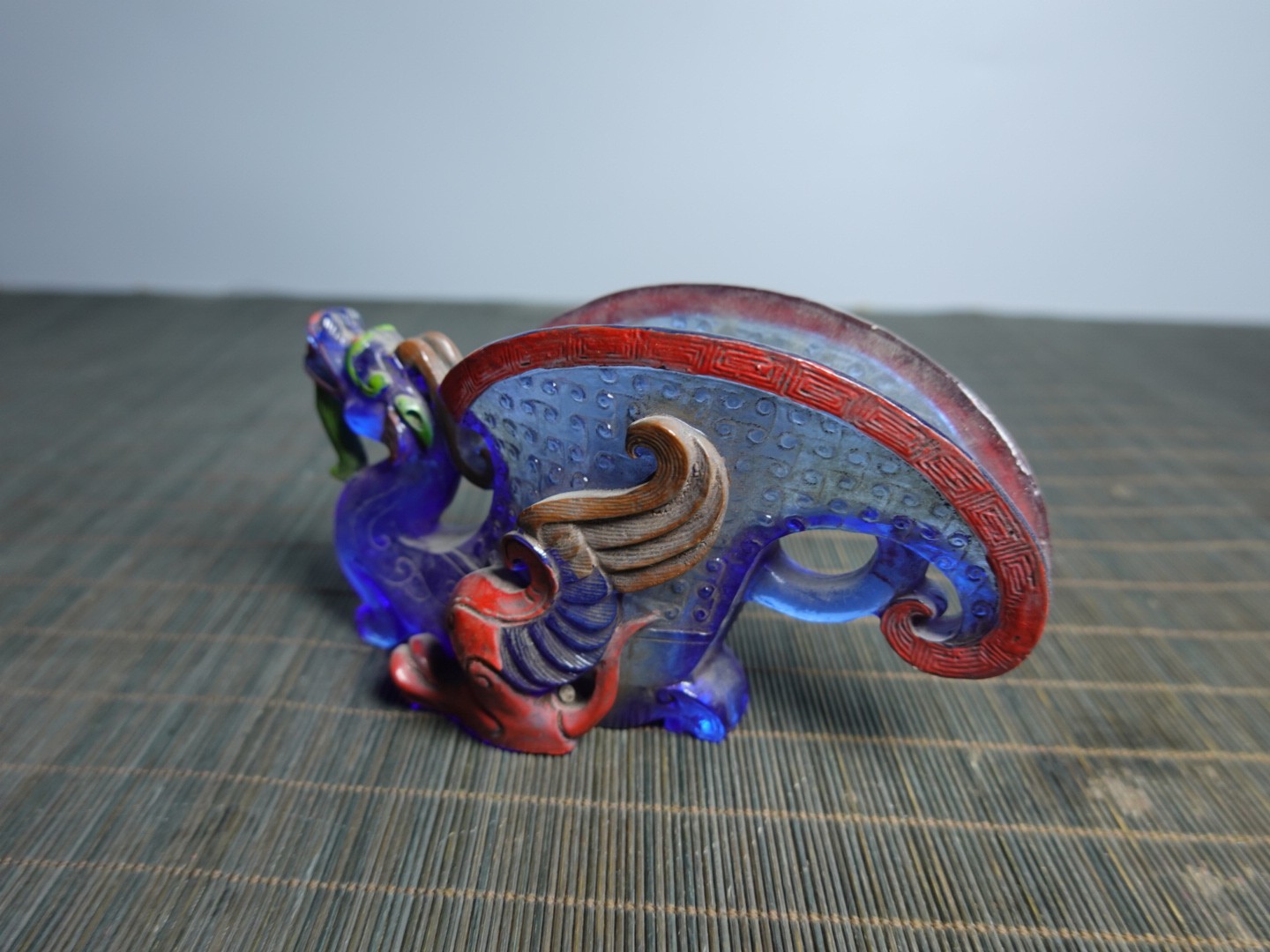 5.5″ Collect Old China Coloured Glaze Painted Dragon-shaped Gong Wine Vessel Cup